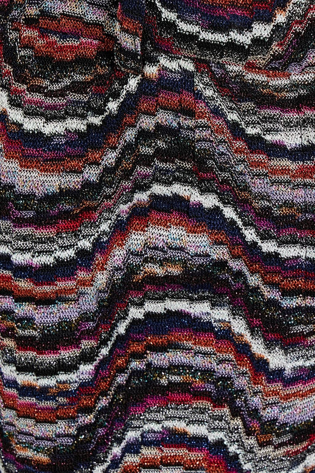 MISSONI Metallic crochet-knit bootcut pants