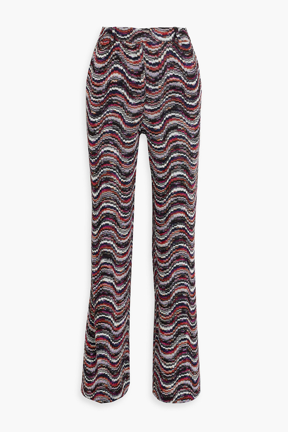 Missoni Metallic Crochet-knit Bootcut Pants In Schwarz