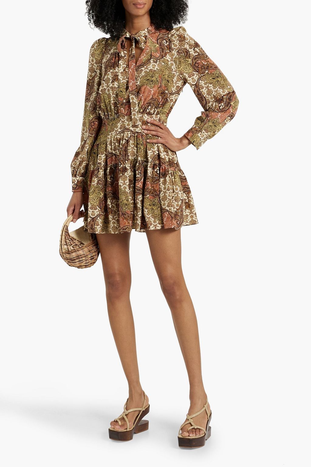 ULLA JOHNSON Maris paisley-print silk mini dress