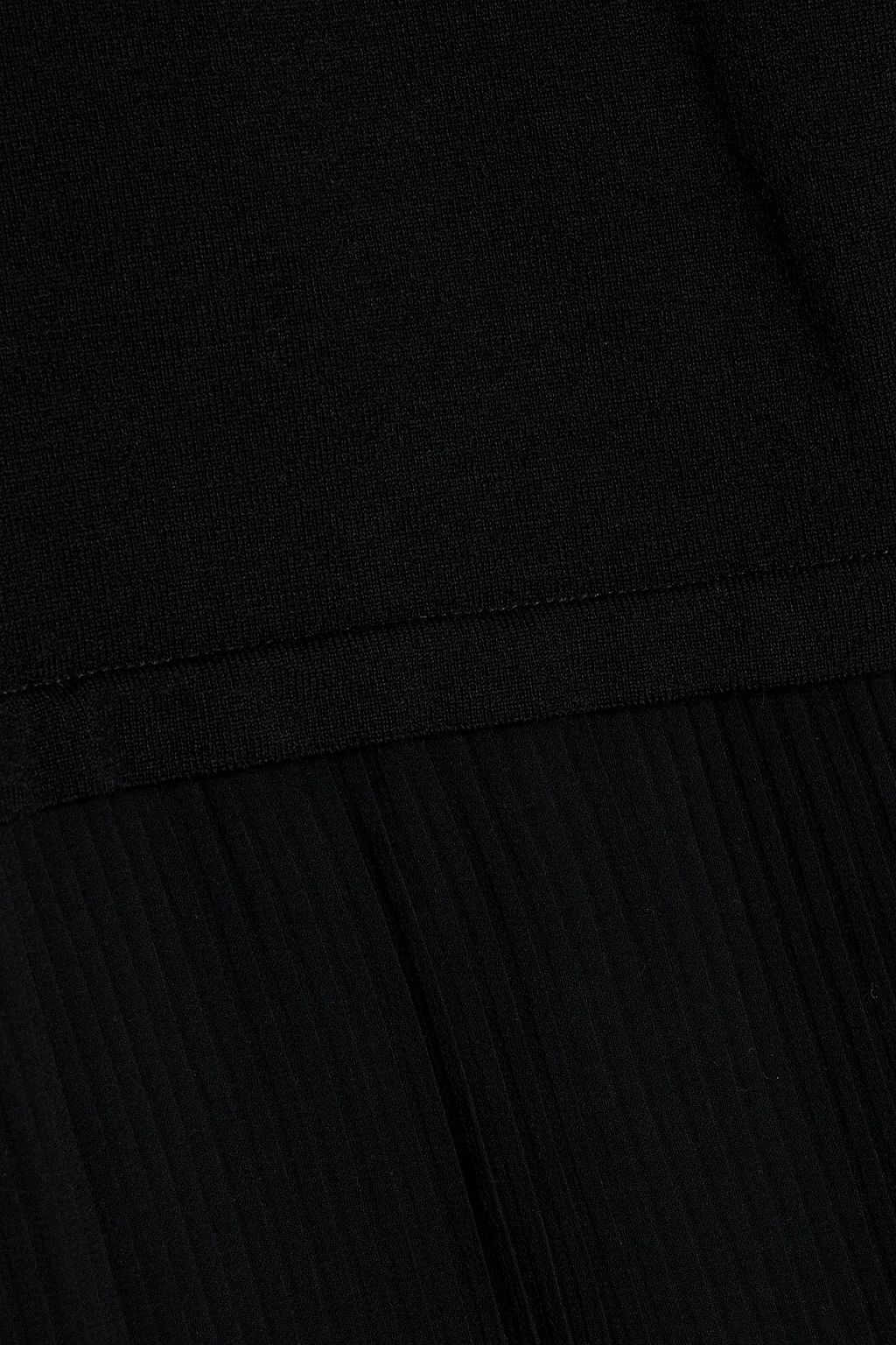 MAX MARA Gilles pleated chiffon-paneled wool-blend midi dress