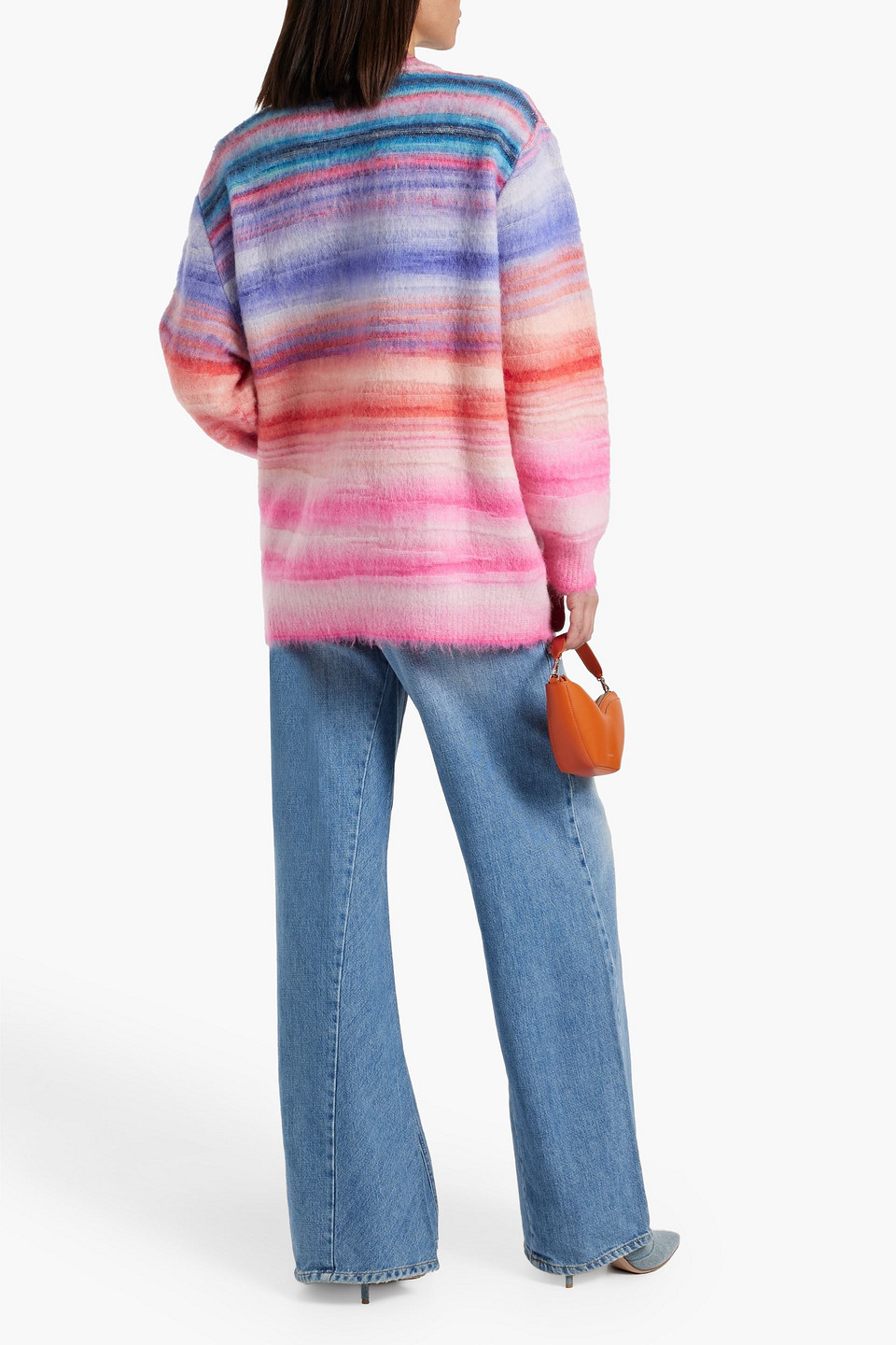 Shop Missoni Striped Wool-blend Cardigan In Pink