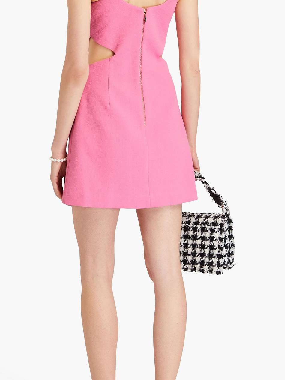 dulce amore chain-embellished cutout crepe mini dress