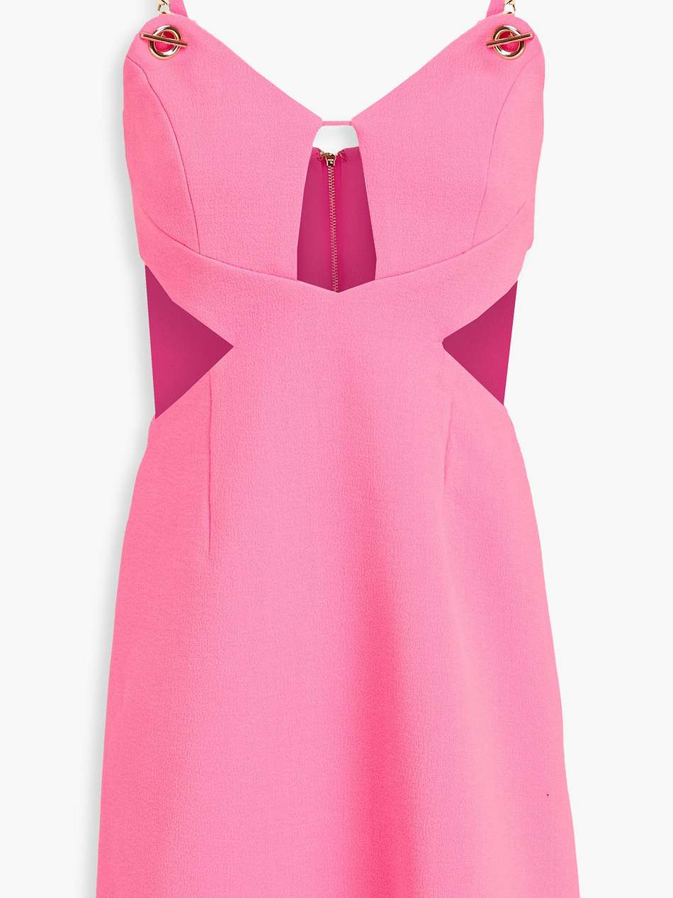 dulce amore chain-embellished cutout crepe mini dress