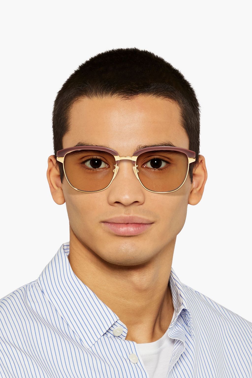 GUCCI نظارات شمسية من الأسيتات بإطار على شكل حرف "D"