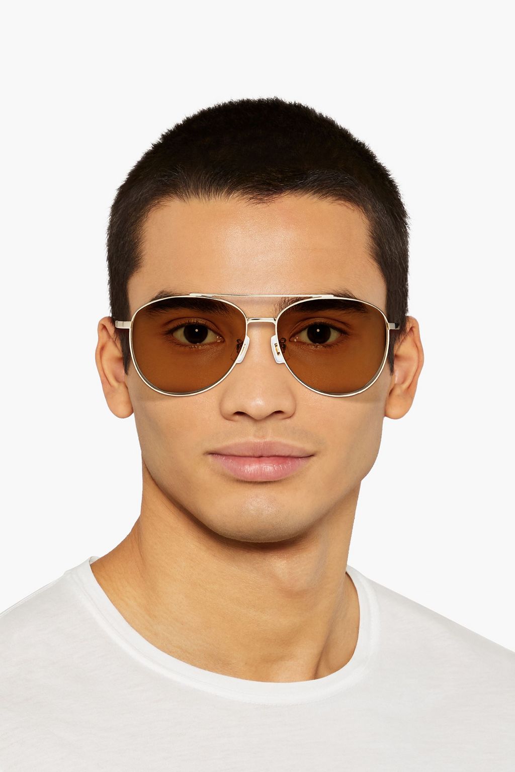 DUNHILL Gold-tone metal aviator-frame sunglasses