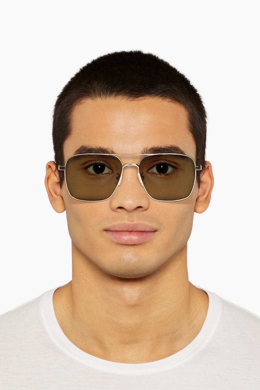 DUNHILL Gold-tone metal square-frame sunglasses