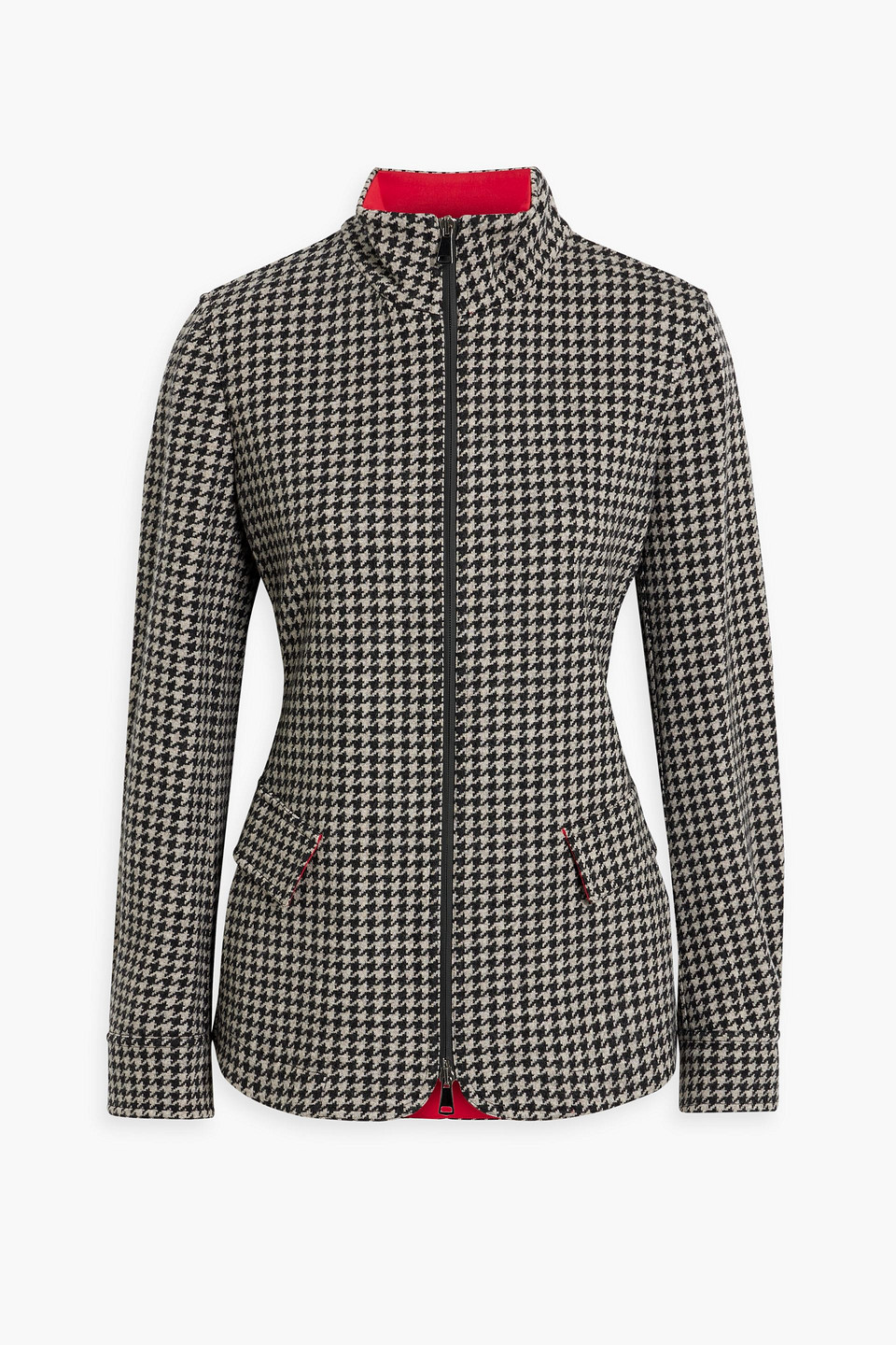 Max Mara Glasgow Houndstooth Wool Jacket In Mushroom