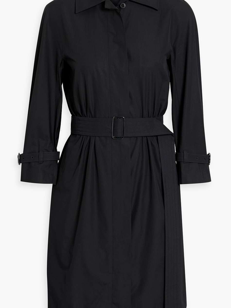 belted gathered cotton-poplin mini shirt dress