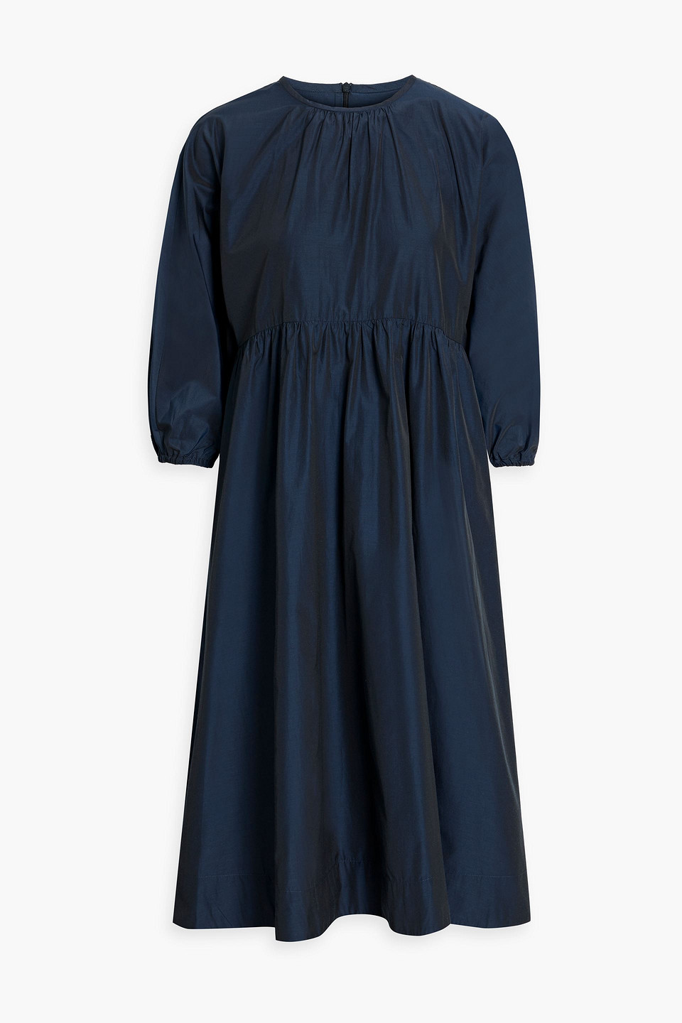 Max Mara Gathered Midi Dress In Navy