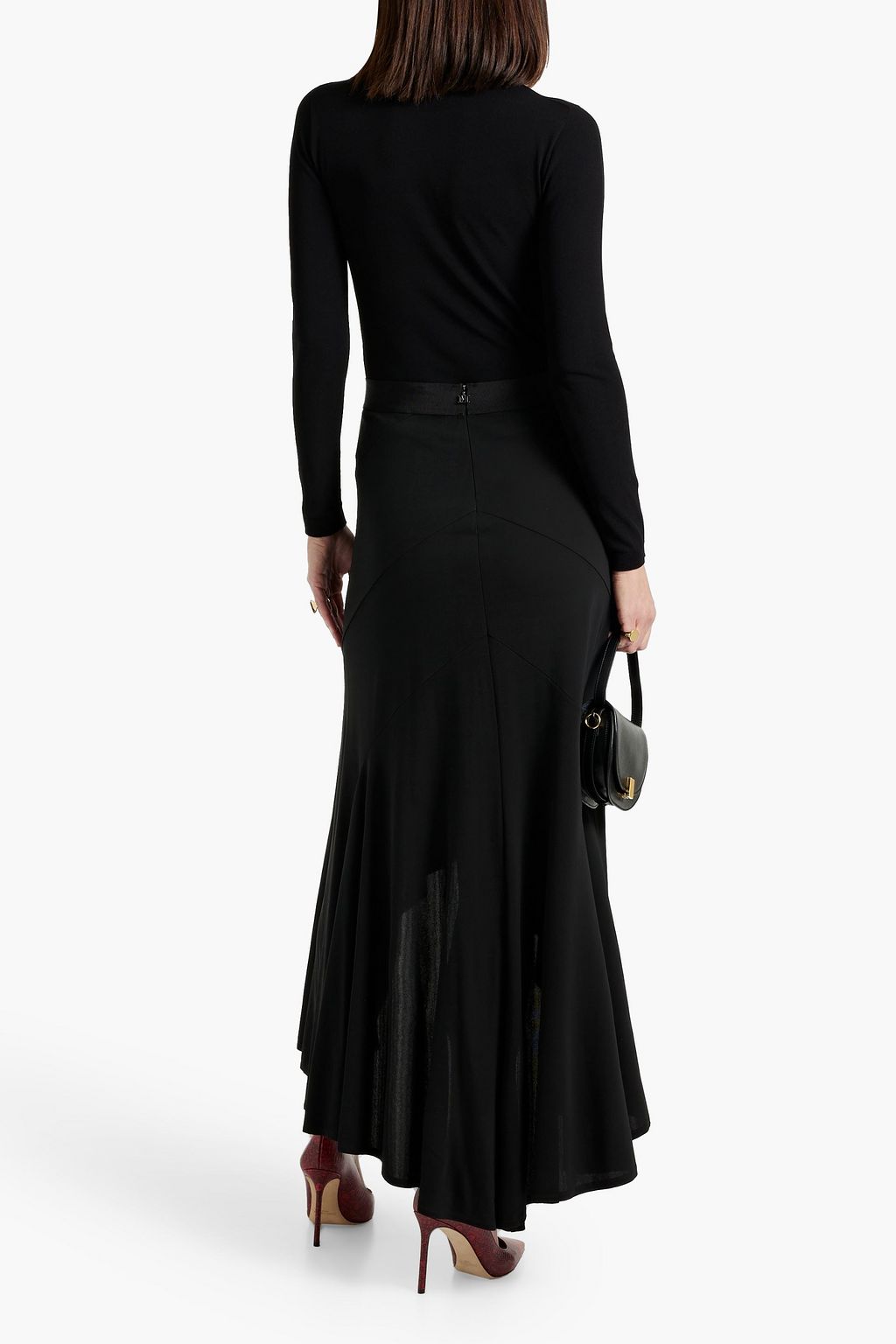 MAX MARA Asymmetric jersey maxi skirt