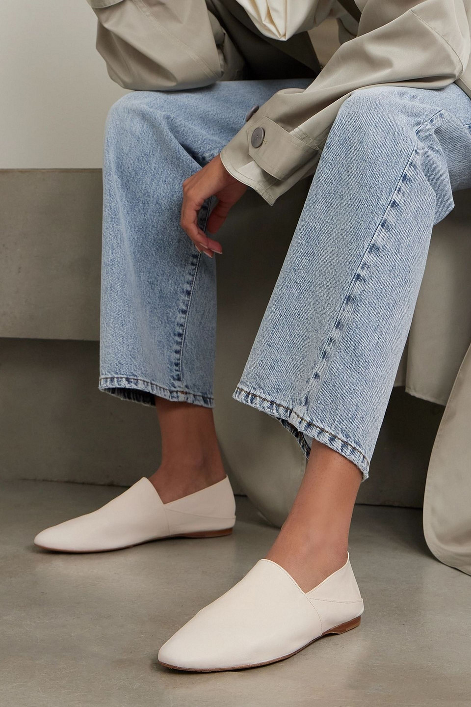  Tove - Slippers „pascale“ Aus Leder - Weiß - Eu 39 