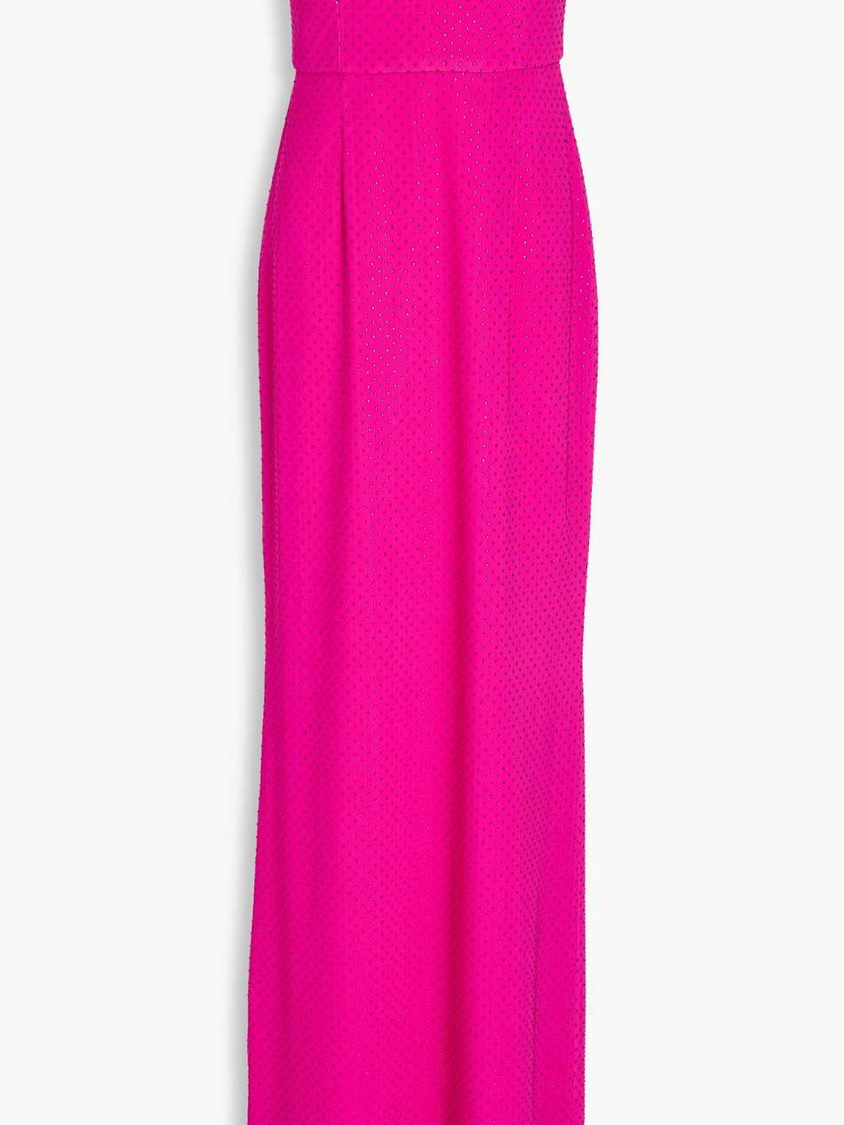 last dance strapless crystal-embellished mesh gown