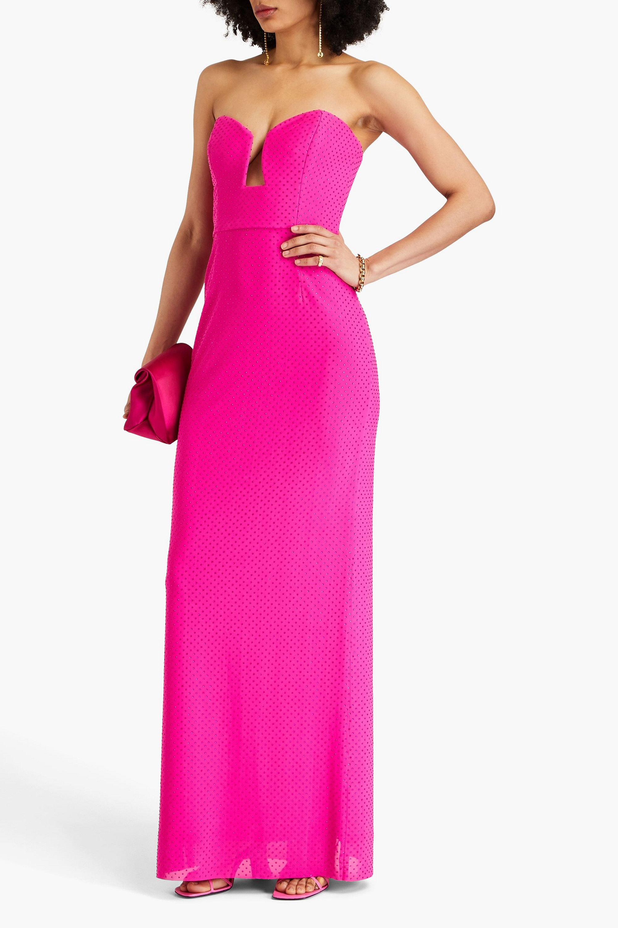 Rebecca Vallance Last Dance strapless crystal-embellished mesh gown