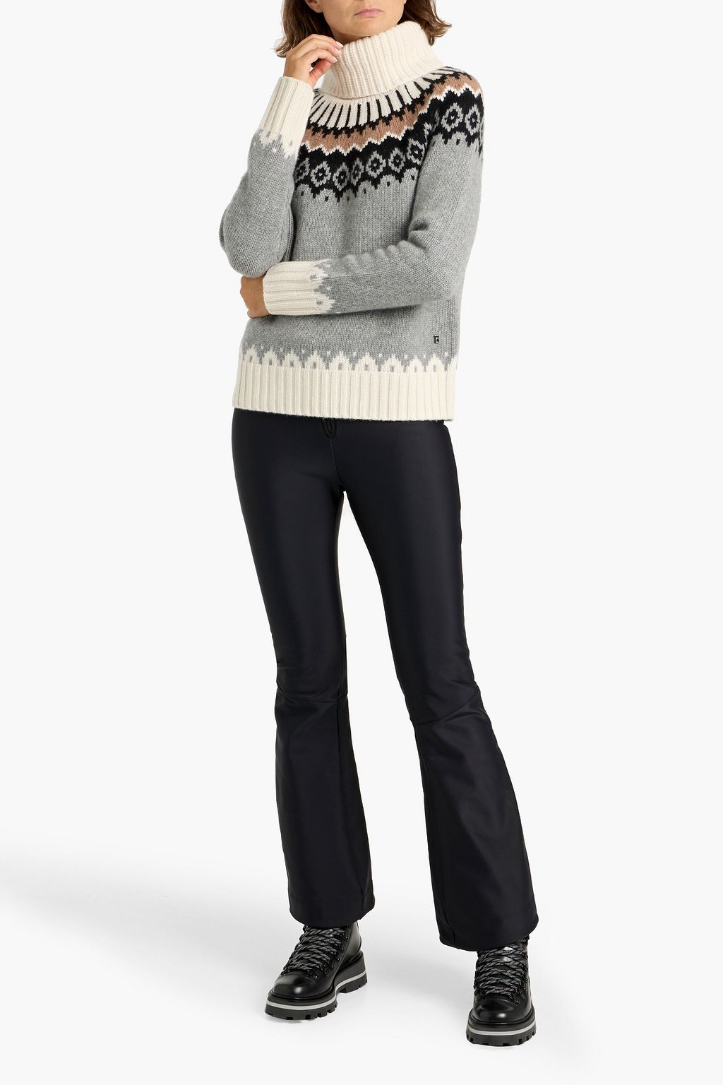 BOGNER Ingrid Fair Isle cashmere turtleneck sweater