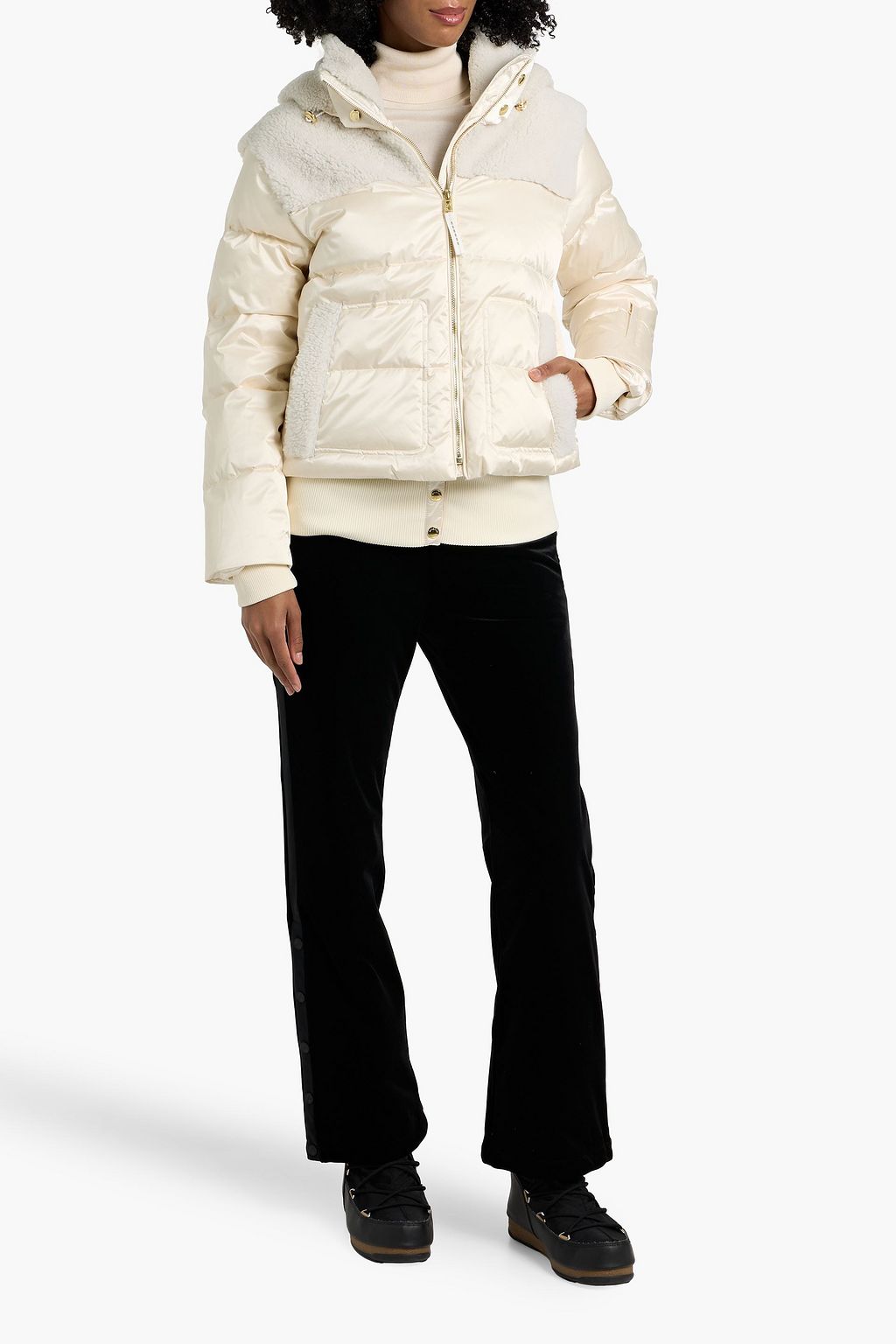 BOGNER Dia shearling-paneled quilted down ski jacket