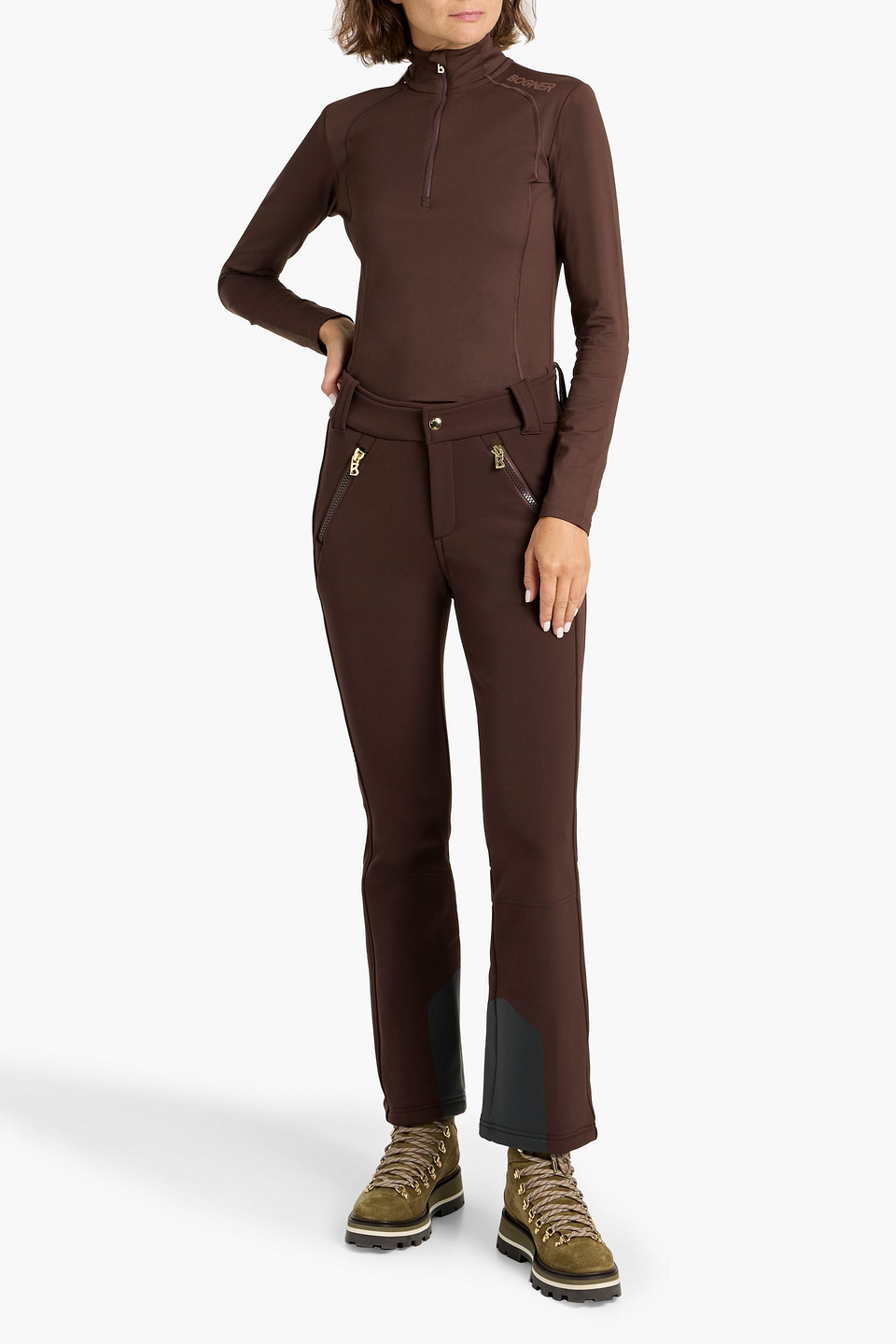 Bogner Medita Stretch Half-zip Base Layer In Brown