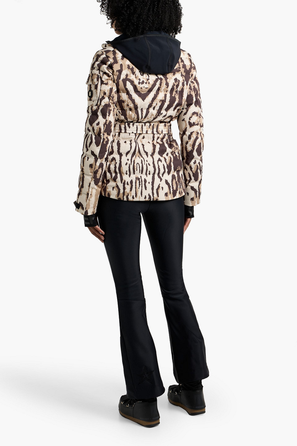 Bogner Ellya1 Printed Quilted Ski Jacket In Brown