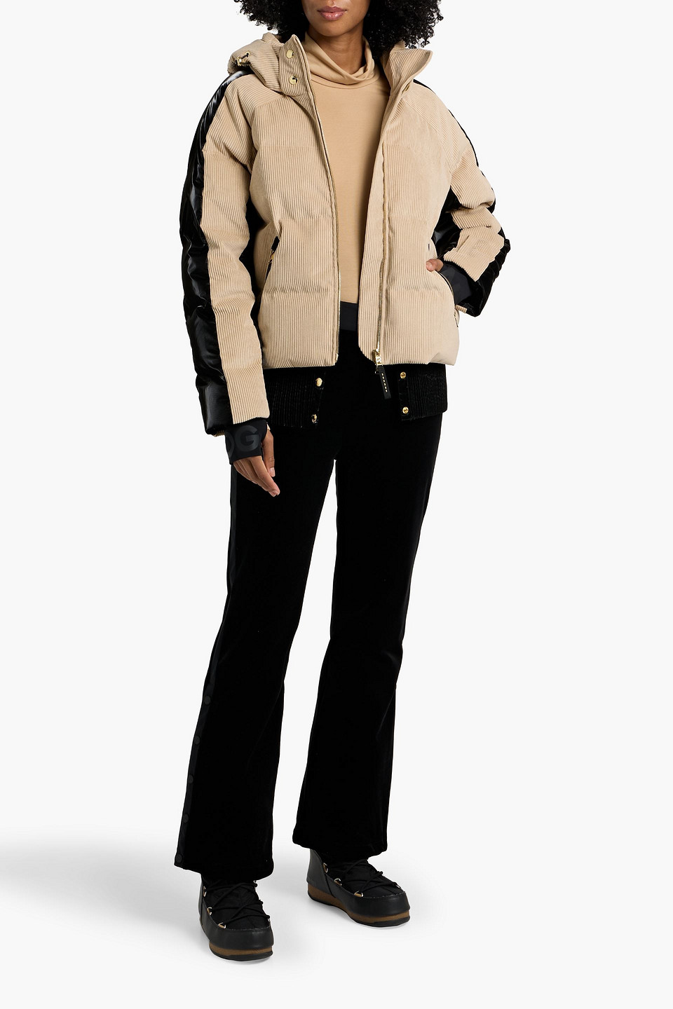 Bogner Inka Quilted Corduroy And Ripstop Down Ski Jacket In Nude