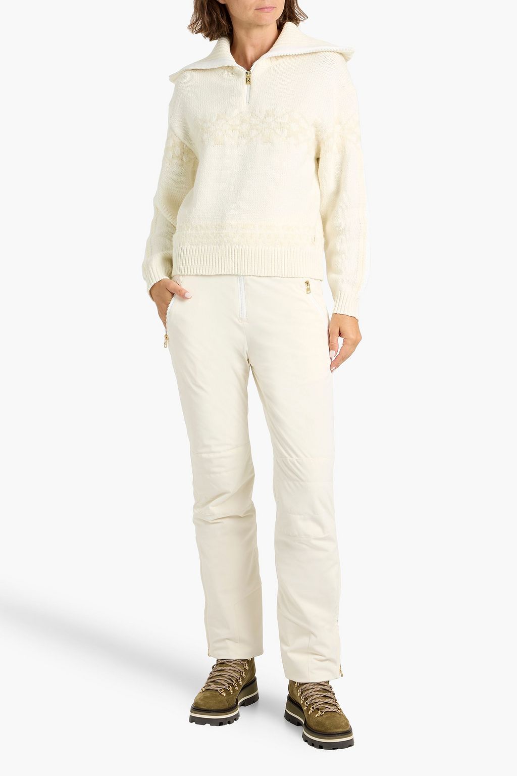 BOGNER Elana jacquard-knit wool-blend half-zip sweater