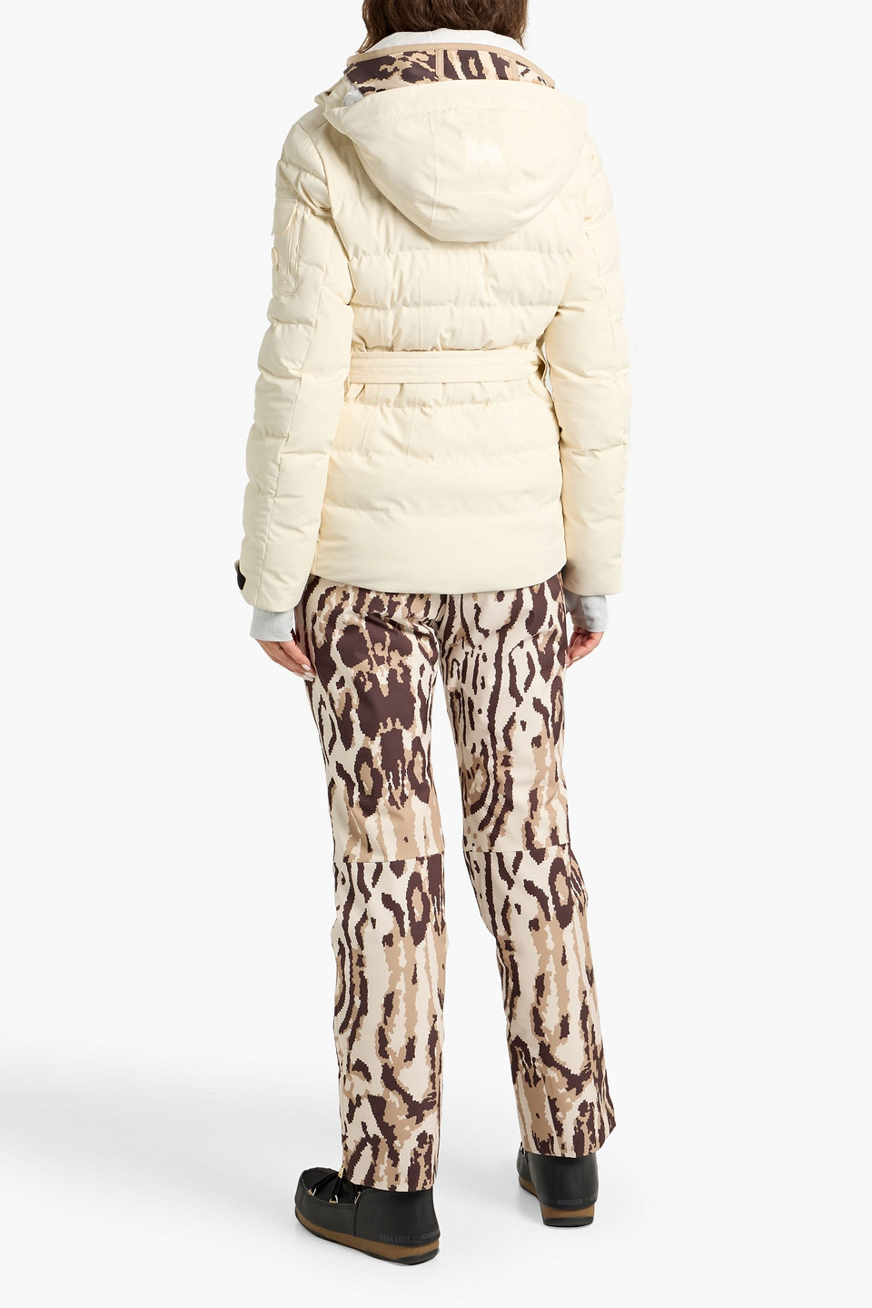 Bogner Ellya Belted Quilted Ski Jacket In White