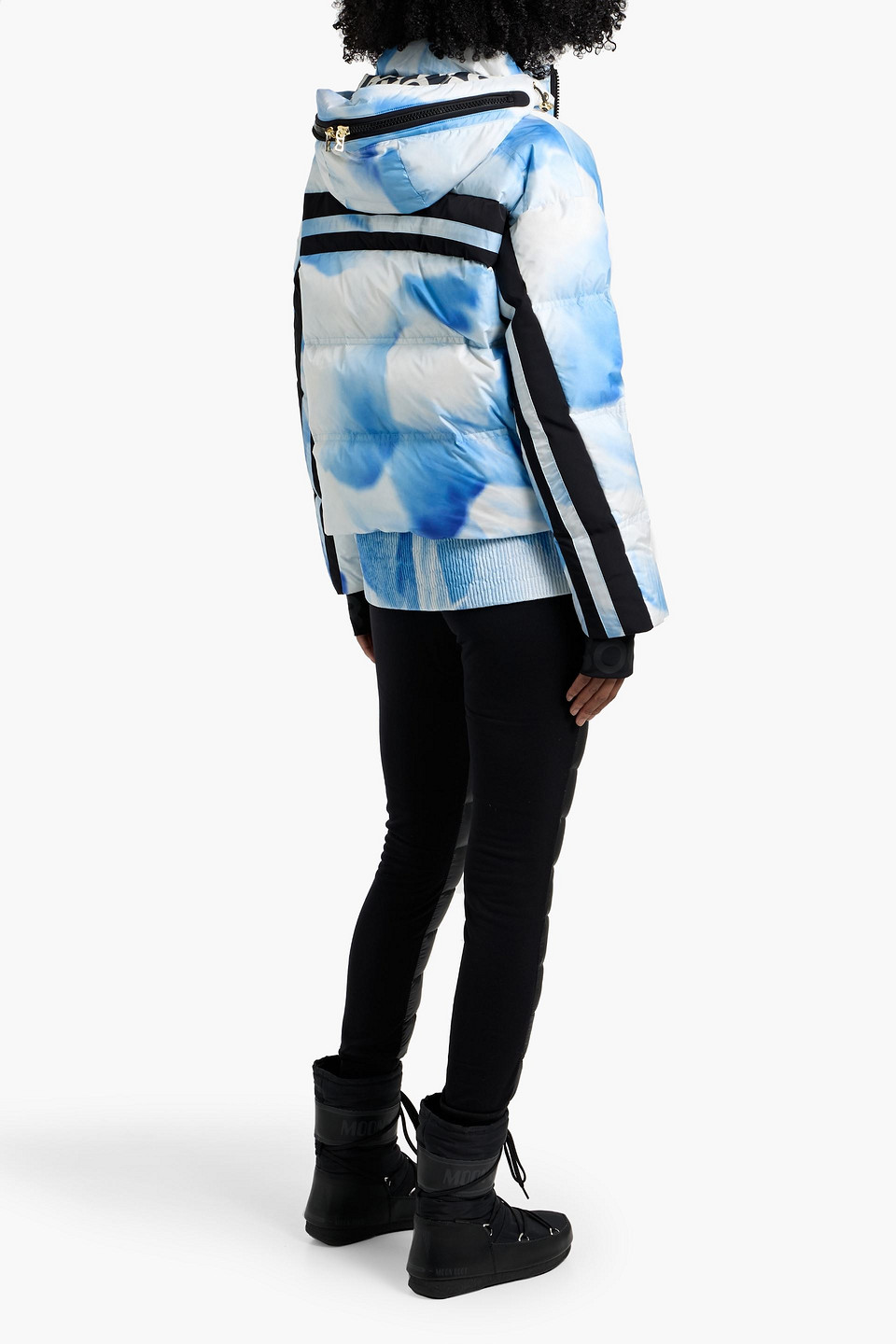 Bogner Kelly Printed Quilted Down Ski Jacket In Blue