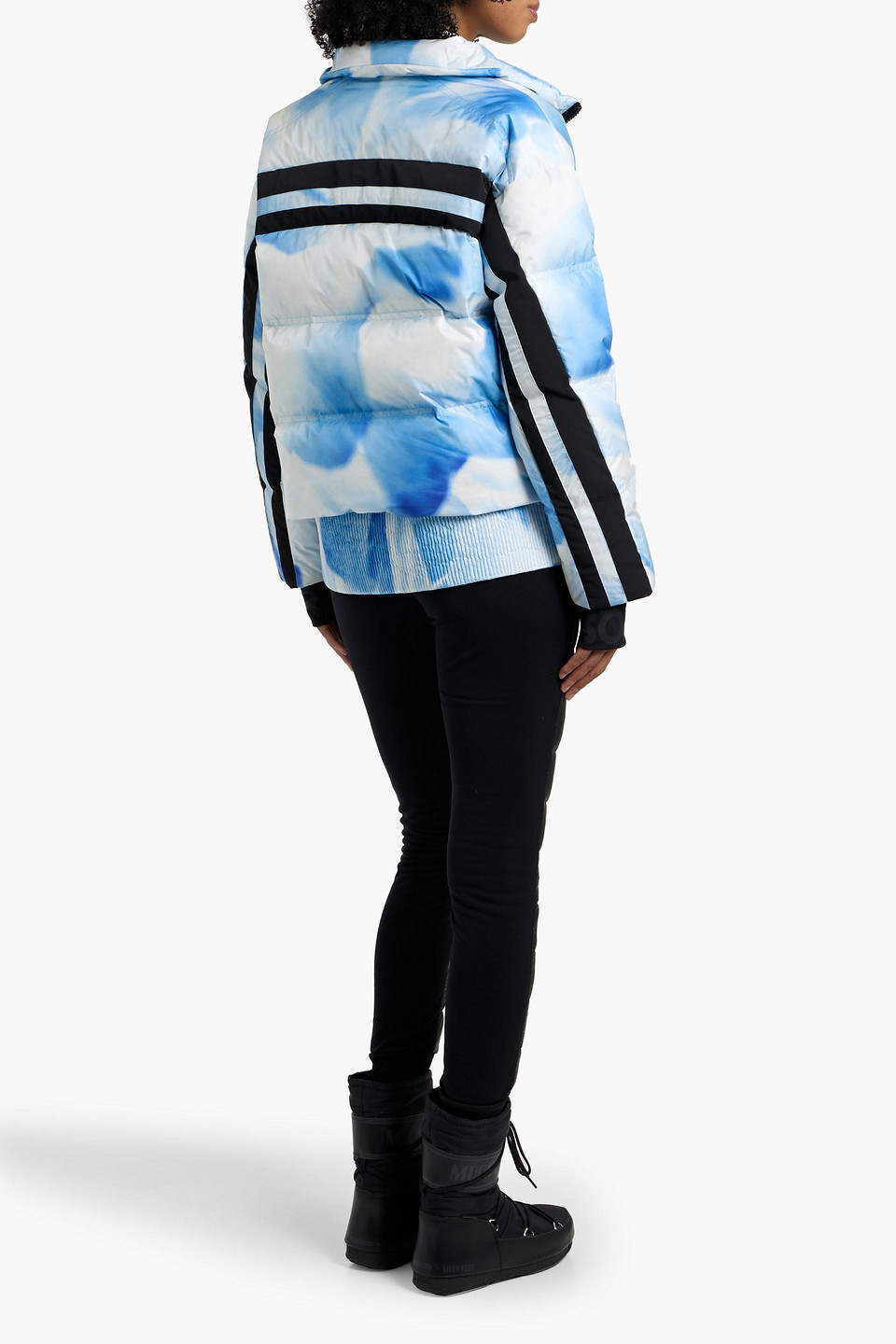 Bogner Kelly Printed Quilted Down Ski Jacket In Blue