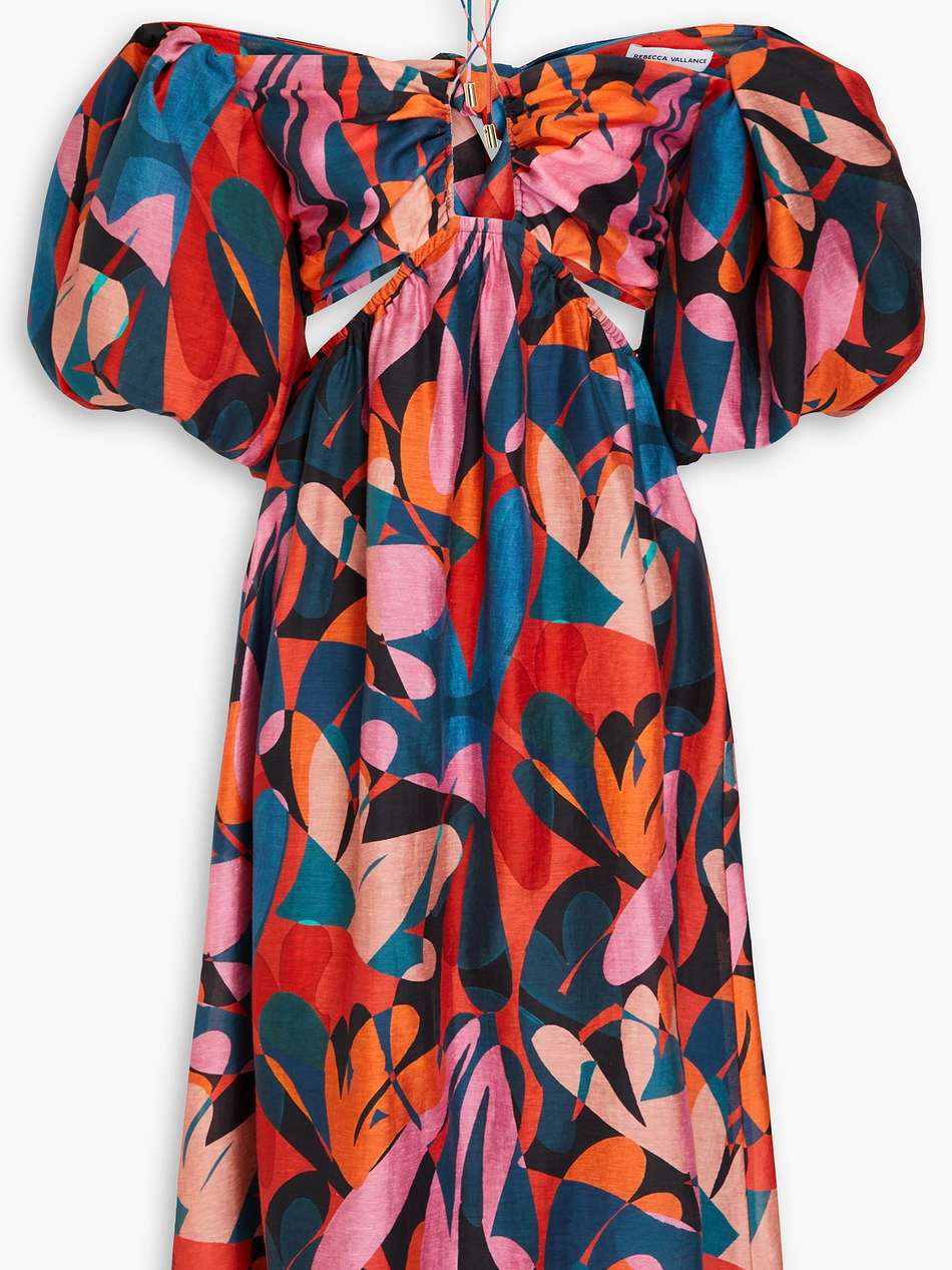 catalina off-the-shoulder printed tencel™-blend gauze midi dress
