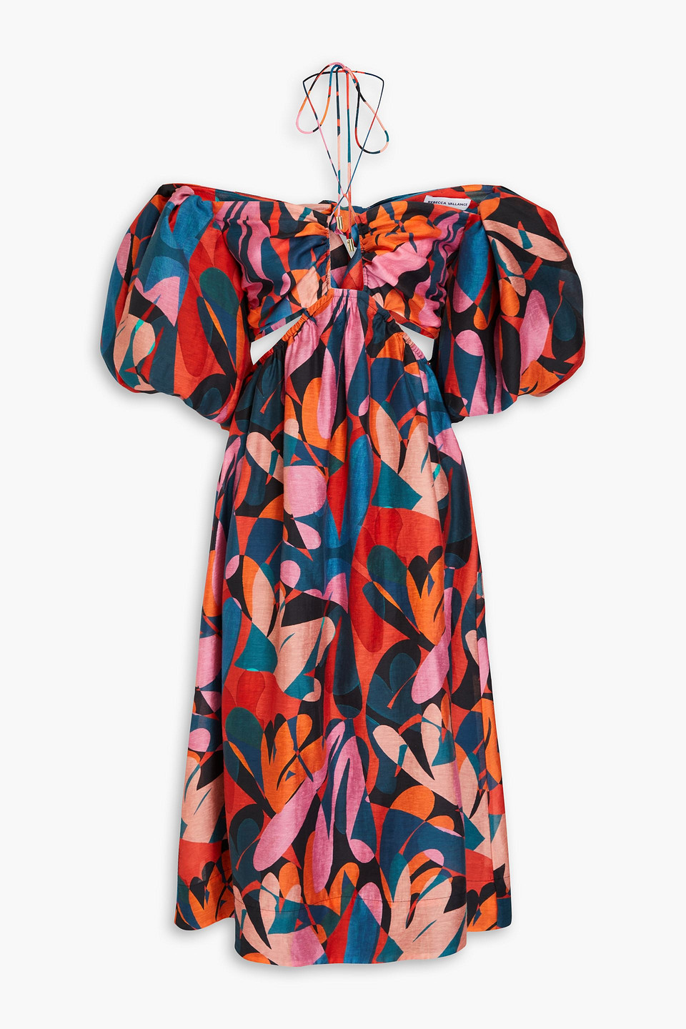 Rebecca Vallance Catalina Off-the-shoulder Printed Tencel™-blend Gauze Midi Dress In Red