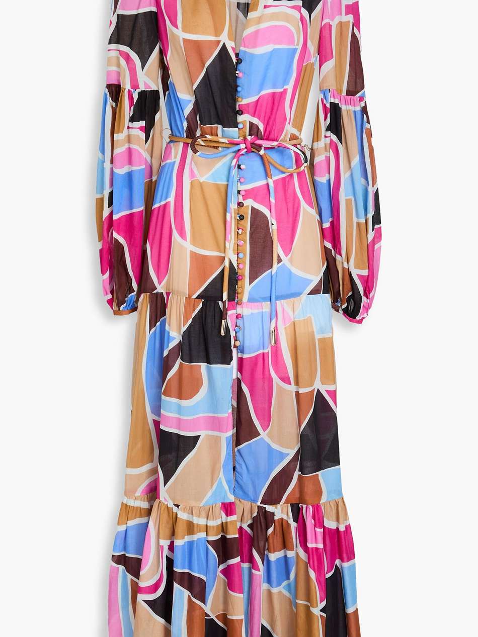 la reve printed cotton-voile maxi dress