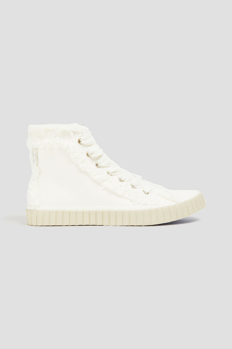 Zimmermann Frayed Canvas High-top Sneakers In Off-white