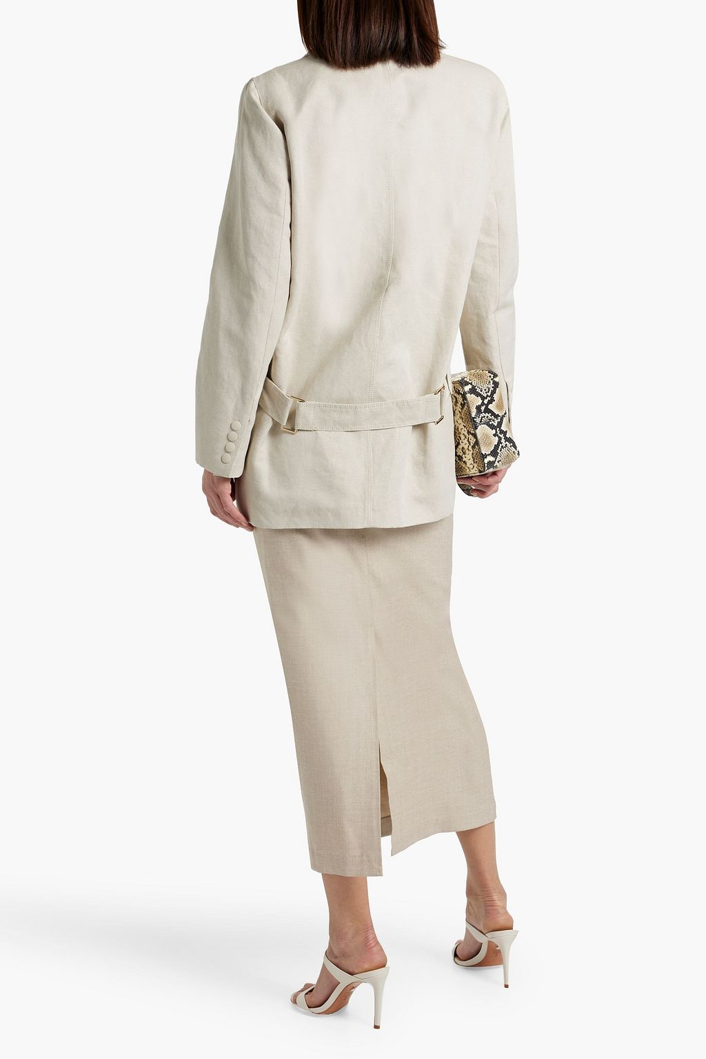 MAX MARA Mosa cotton and linen-blend canvas blazer