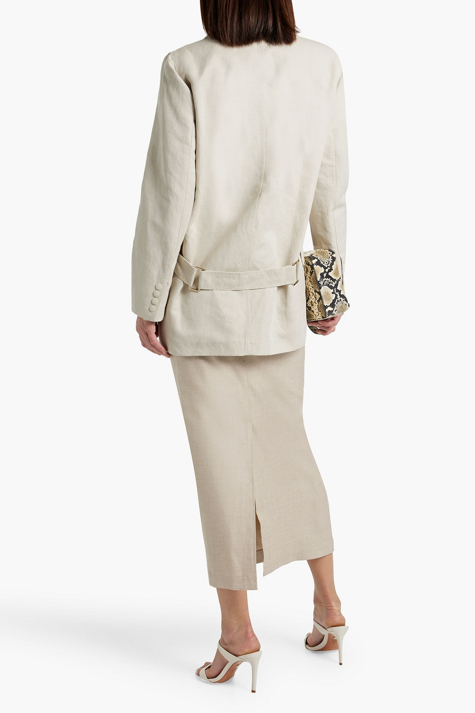 MAX MARA MOSA COTTON AND LINEN-BLEND CANVAS BLAZER