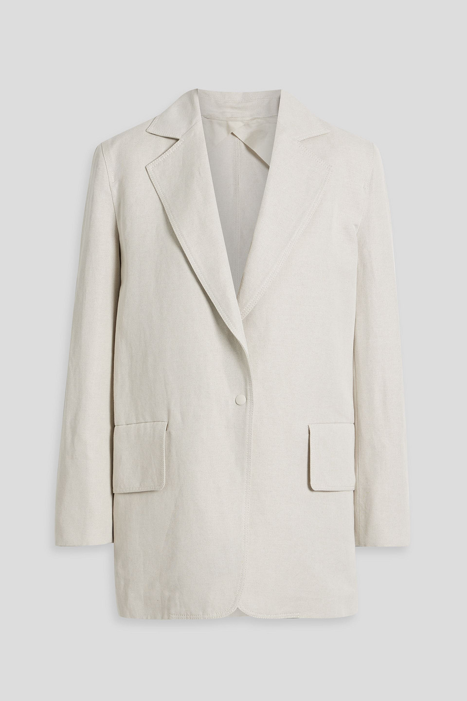 Max Mara Mosa Cotton And Linen-blend Canvas Blazer In Off-white