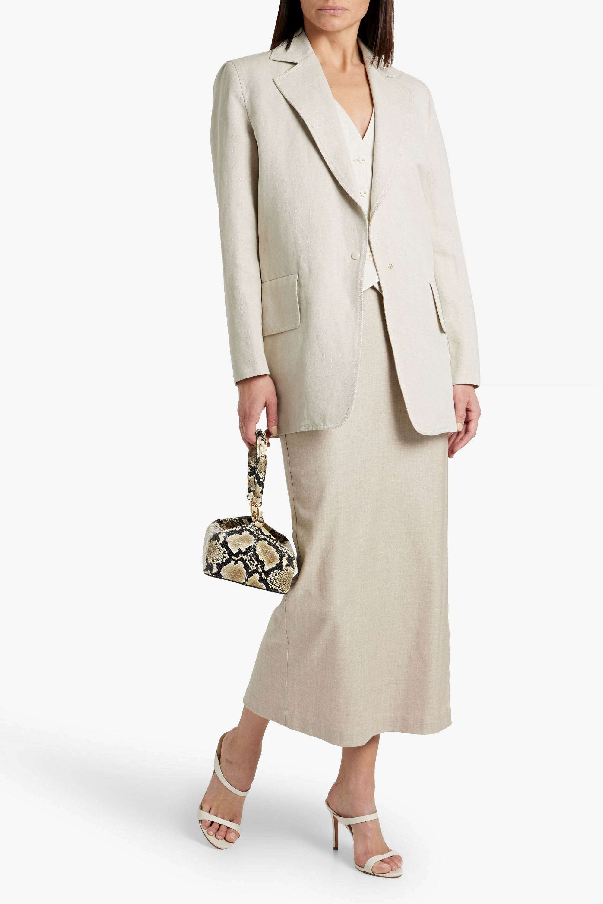 Max Mara Mosa cotton and linen-blend canvas blazer