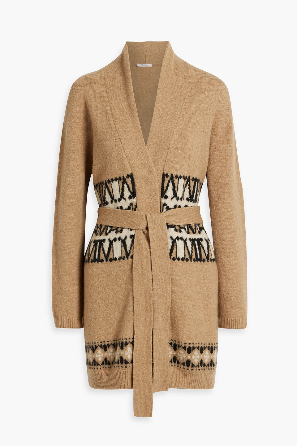 Max Mara Belted Waist Camel Coat With Detachable Belt In Sand