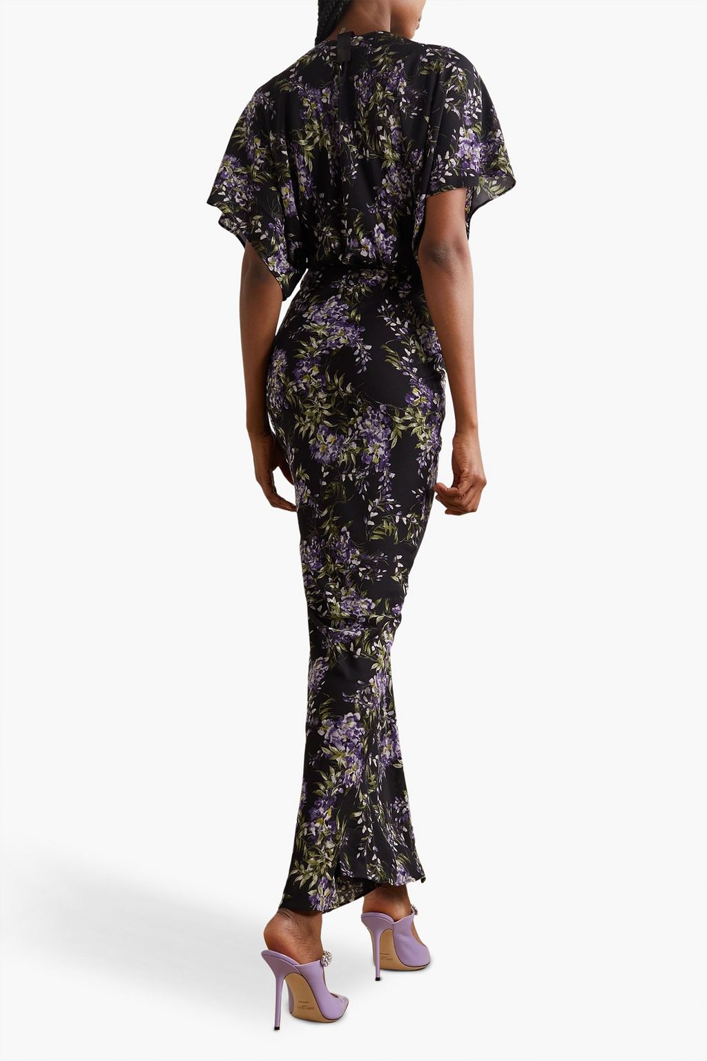 NORMA KAMALI Floral-print chiffon gown