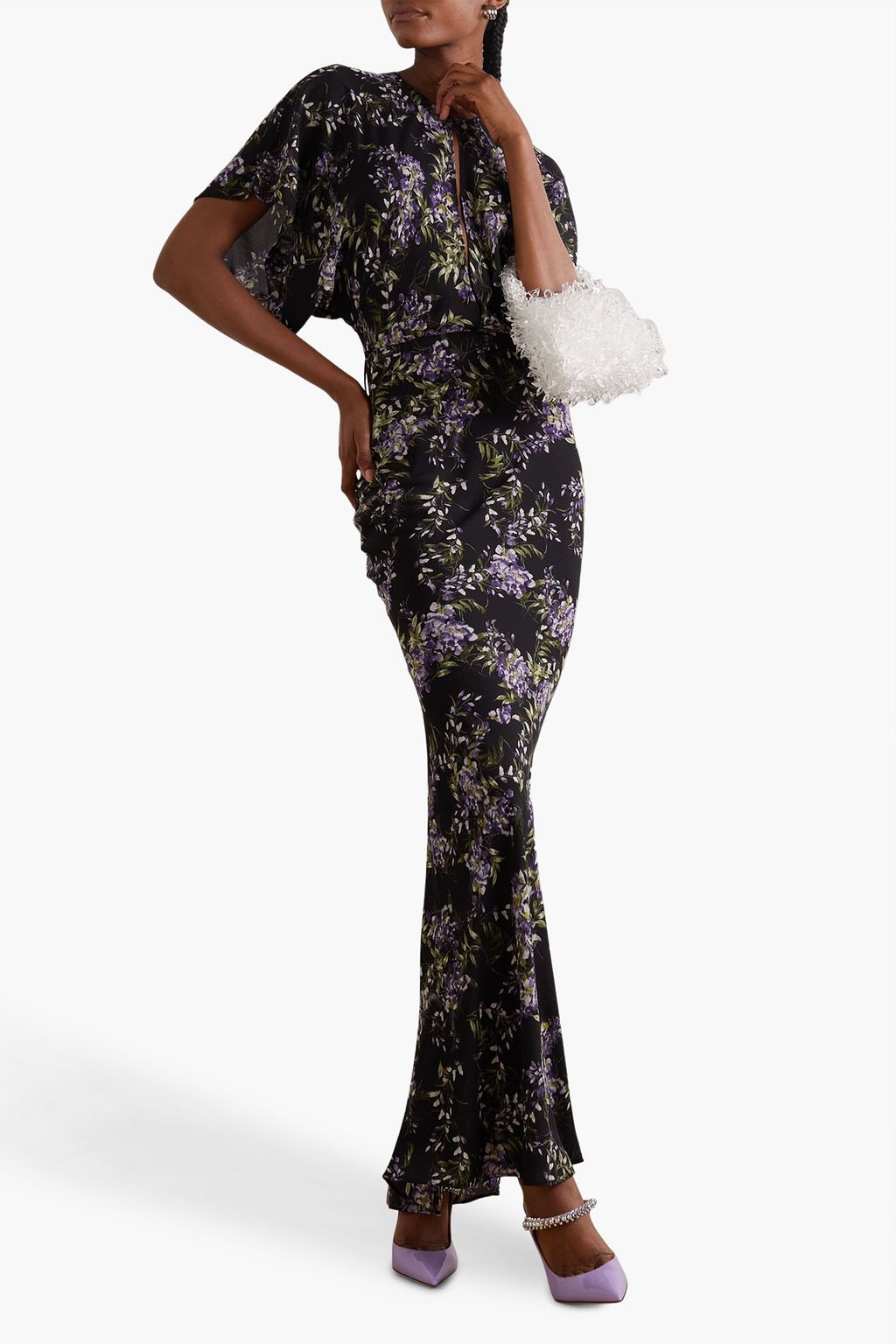 NORMA KAMALI Floral-print chiffon gown