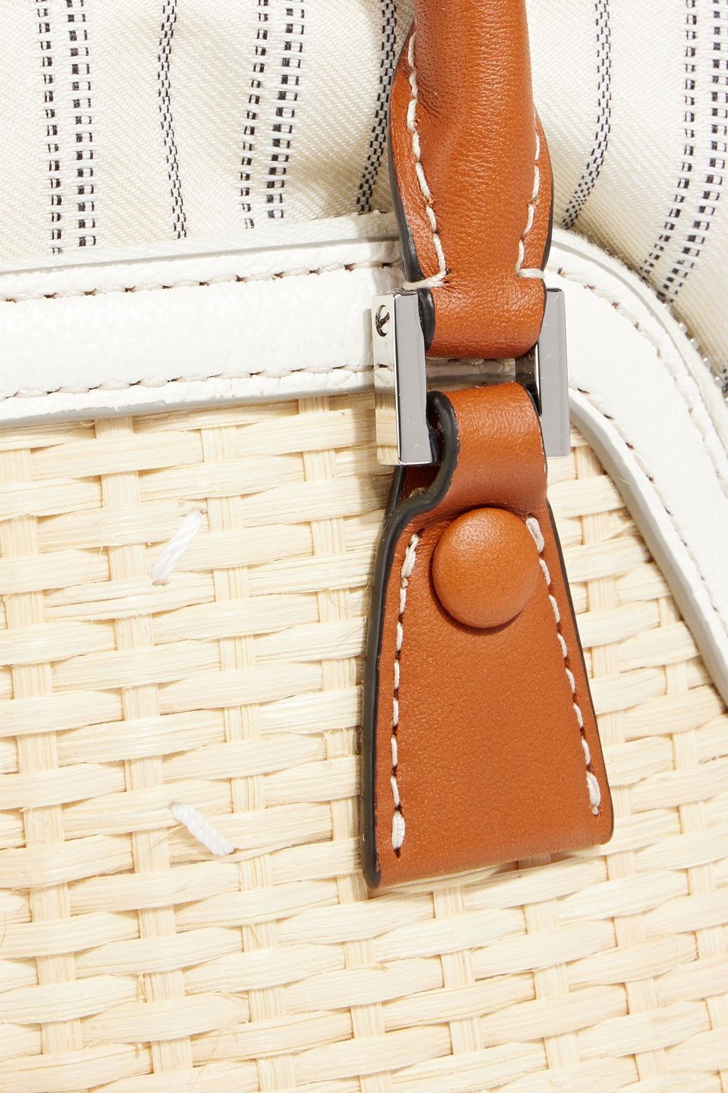 MAISON MARGIELA 5AC Classique leather-trimmed jacquard and rattan shoulder bag