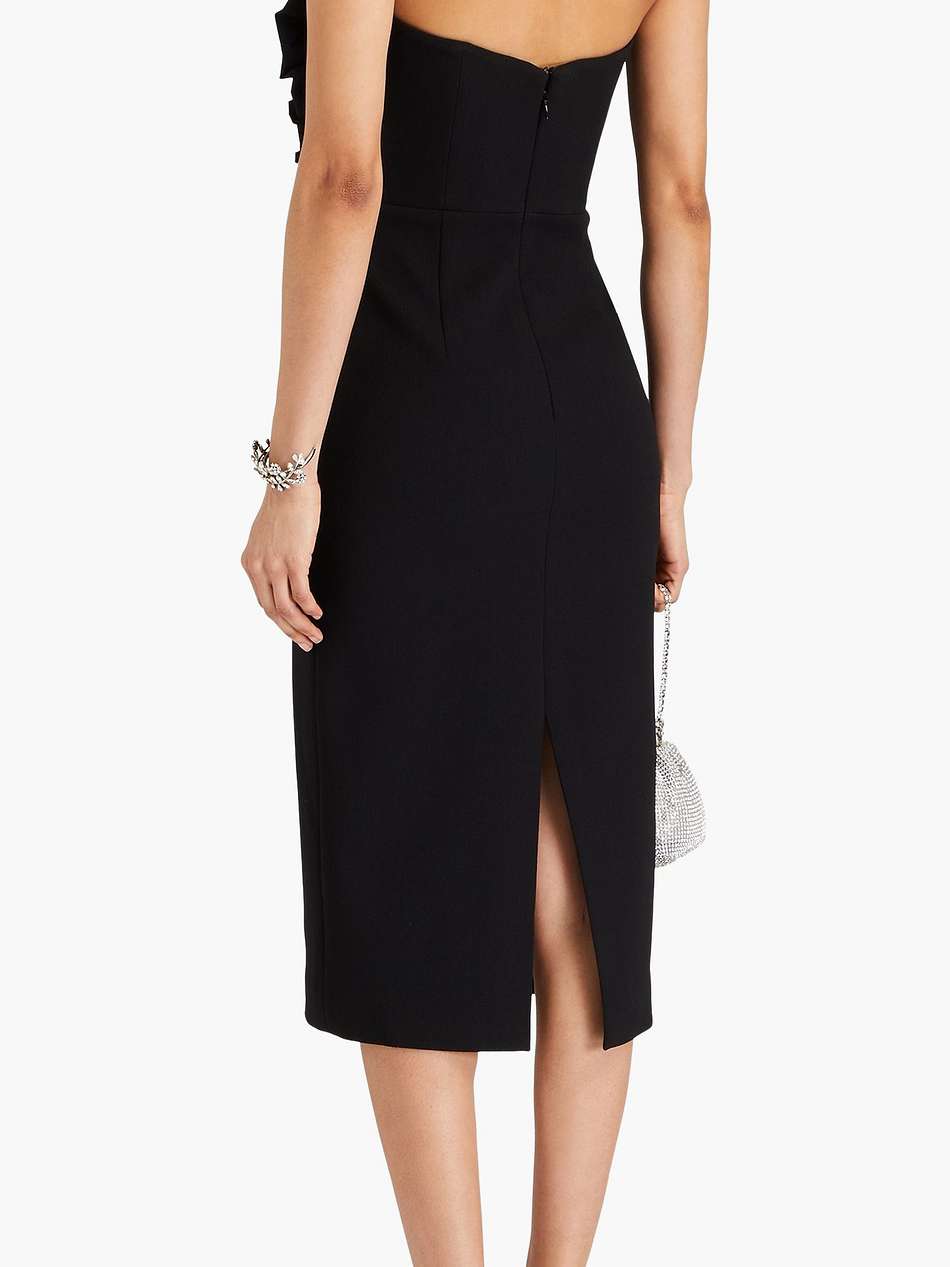 katie strapless crystal-embellished crepe midi dress