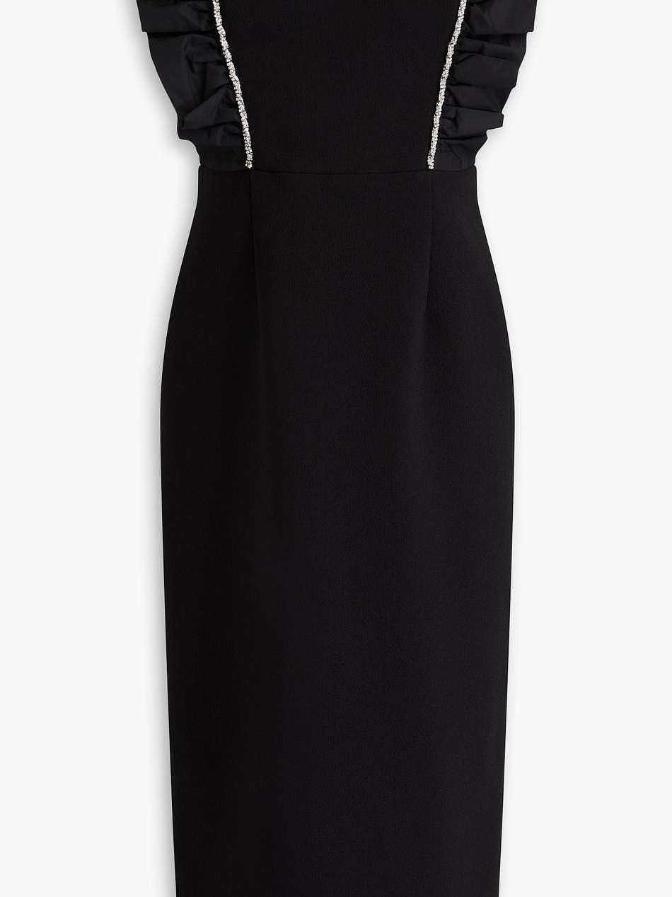 katie strapless crystal-embellished crepe midi dress