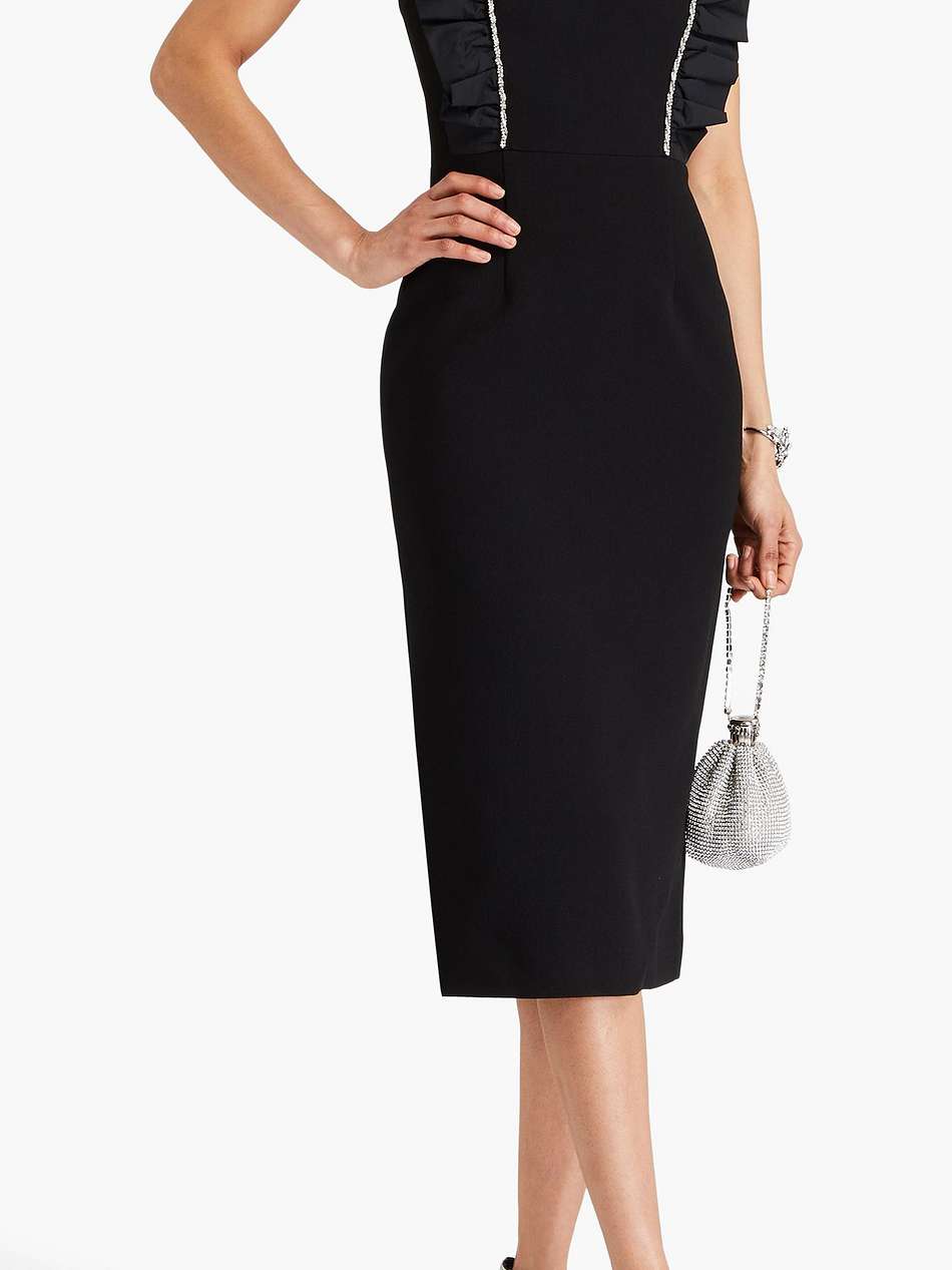 katie strapless crystal-embellished crepe midi dress