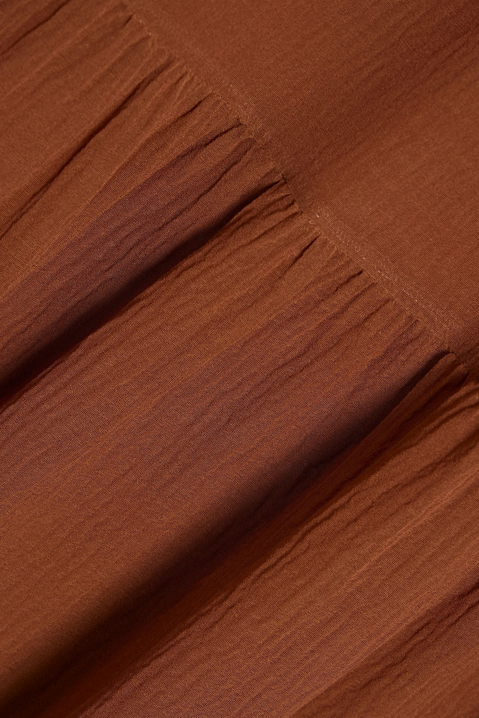 Max Mara Fago Tiered Cotton And Silk-blend Seersucker Maxi Dress In Light Brown