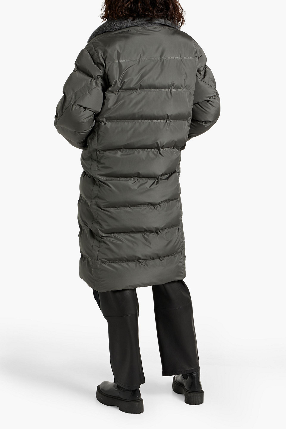 Max Mara Frisia Quilted Shell Coat In Anthracite