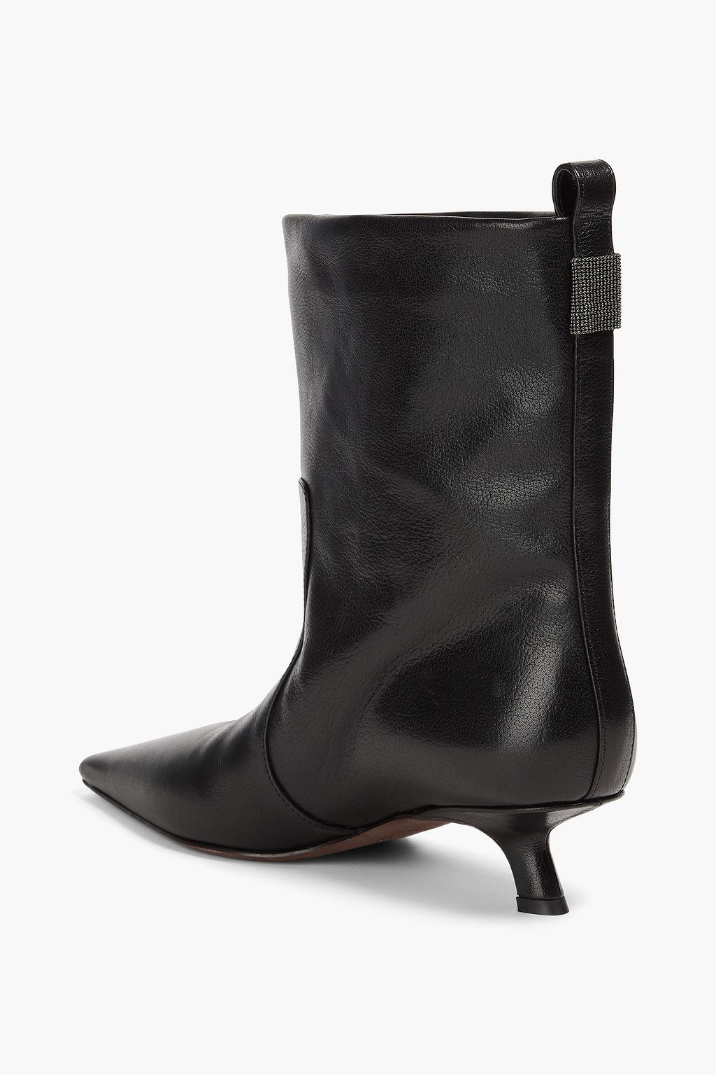 BRUNELLO CUCINELLI Ankle Boots aus Leder mit Zierperlen
