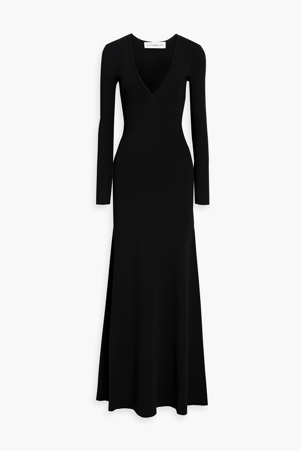 Victoria Beckham Stretch-knit Gown In Black