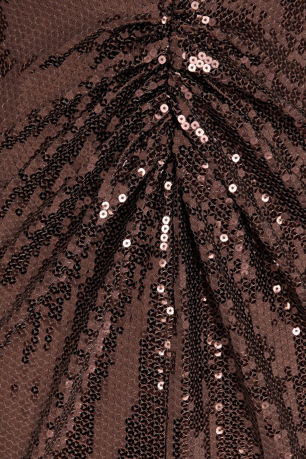 ALEX PERRY Ruched sequined tulle midi dress
