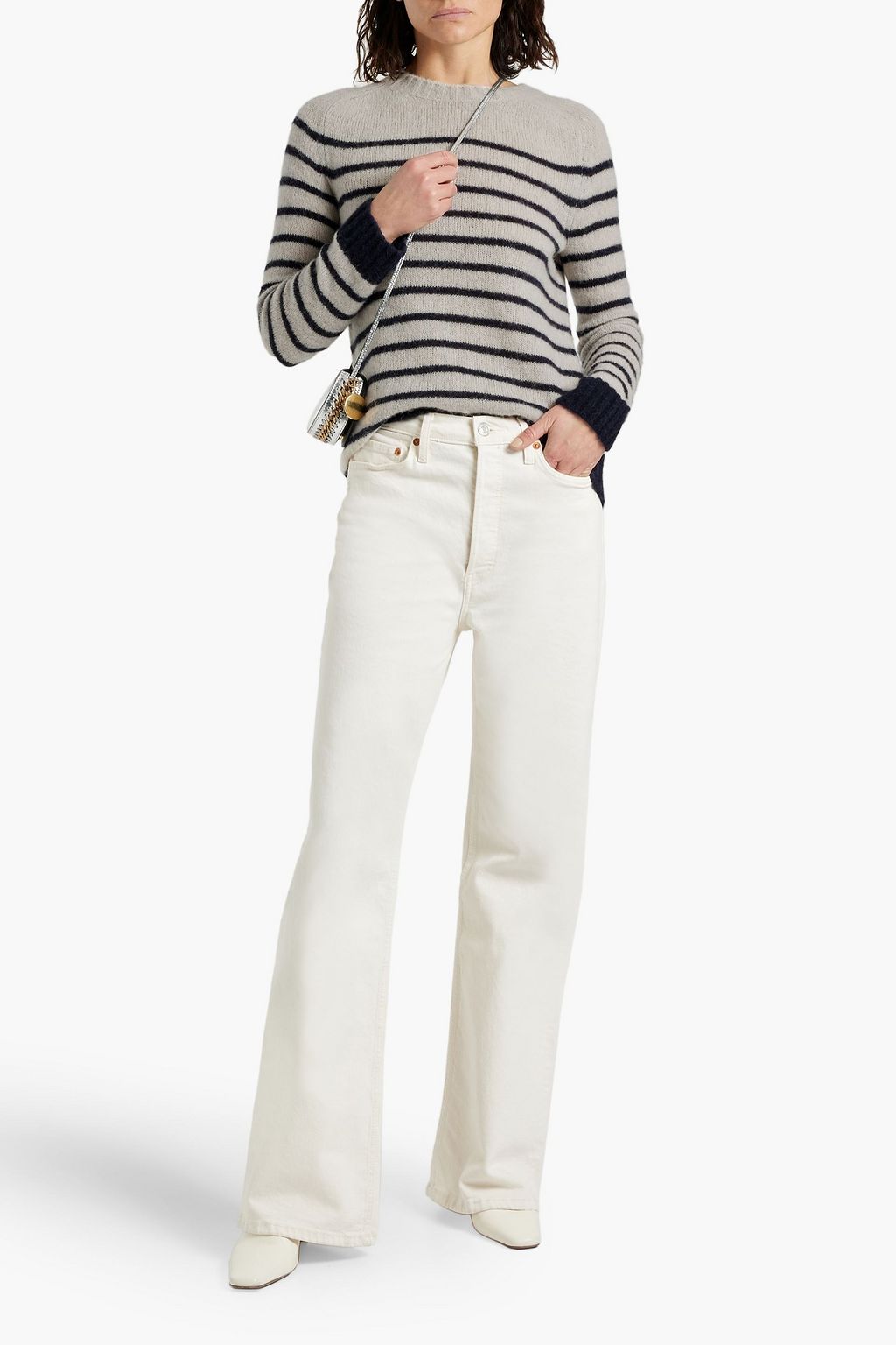 MAX MARA Striped alpaca, silk and cashmere-blend sweater