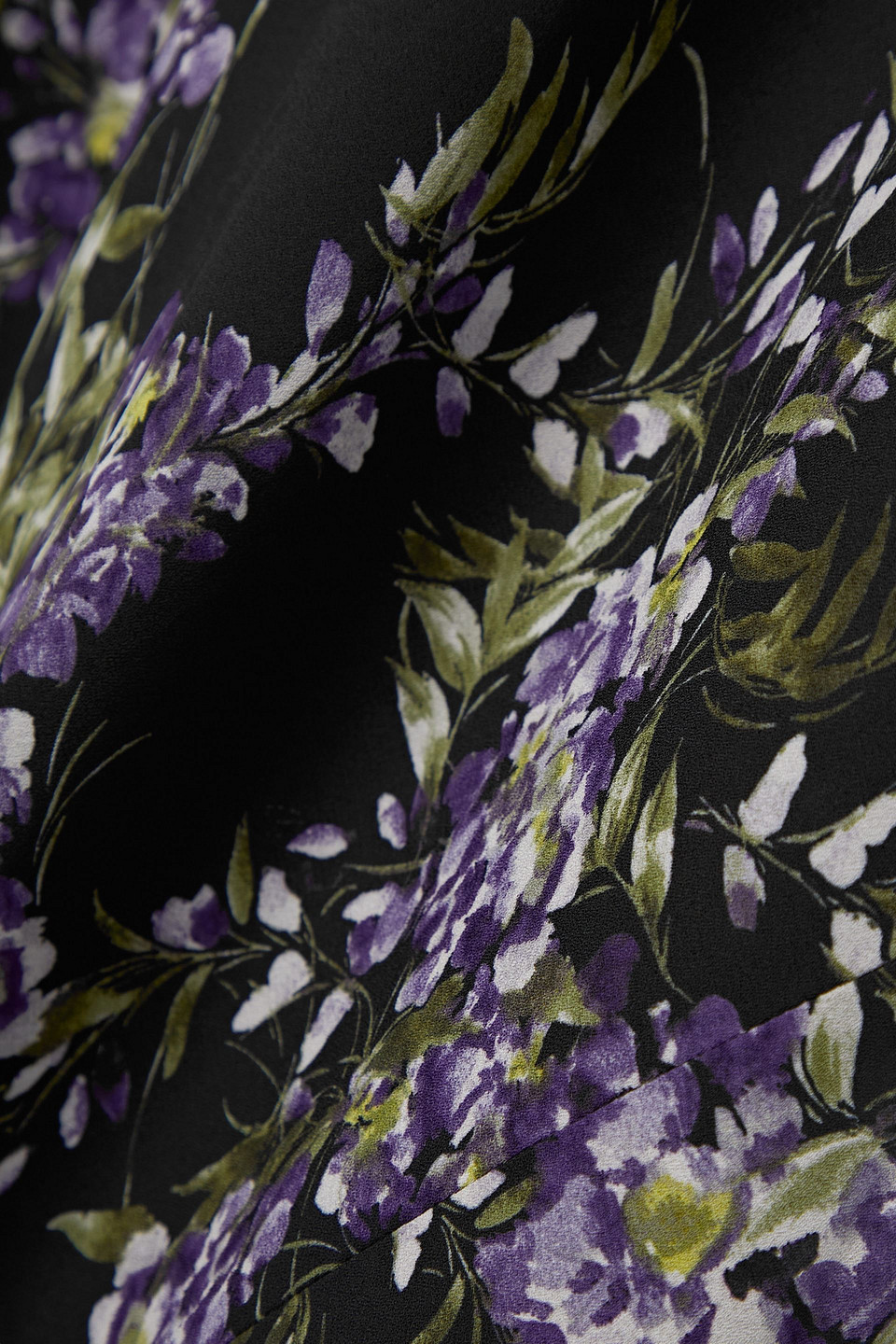Omo By Norma Kamali Draped Floral-print Chiffon Gown In Black