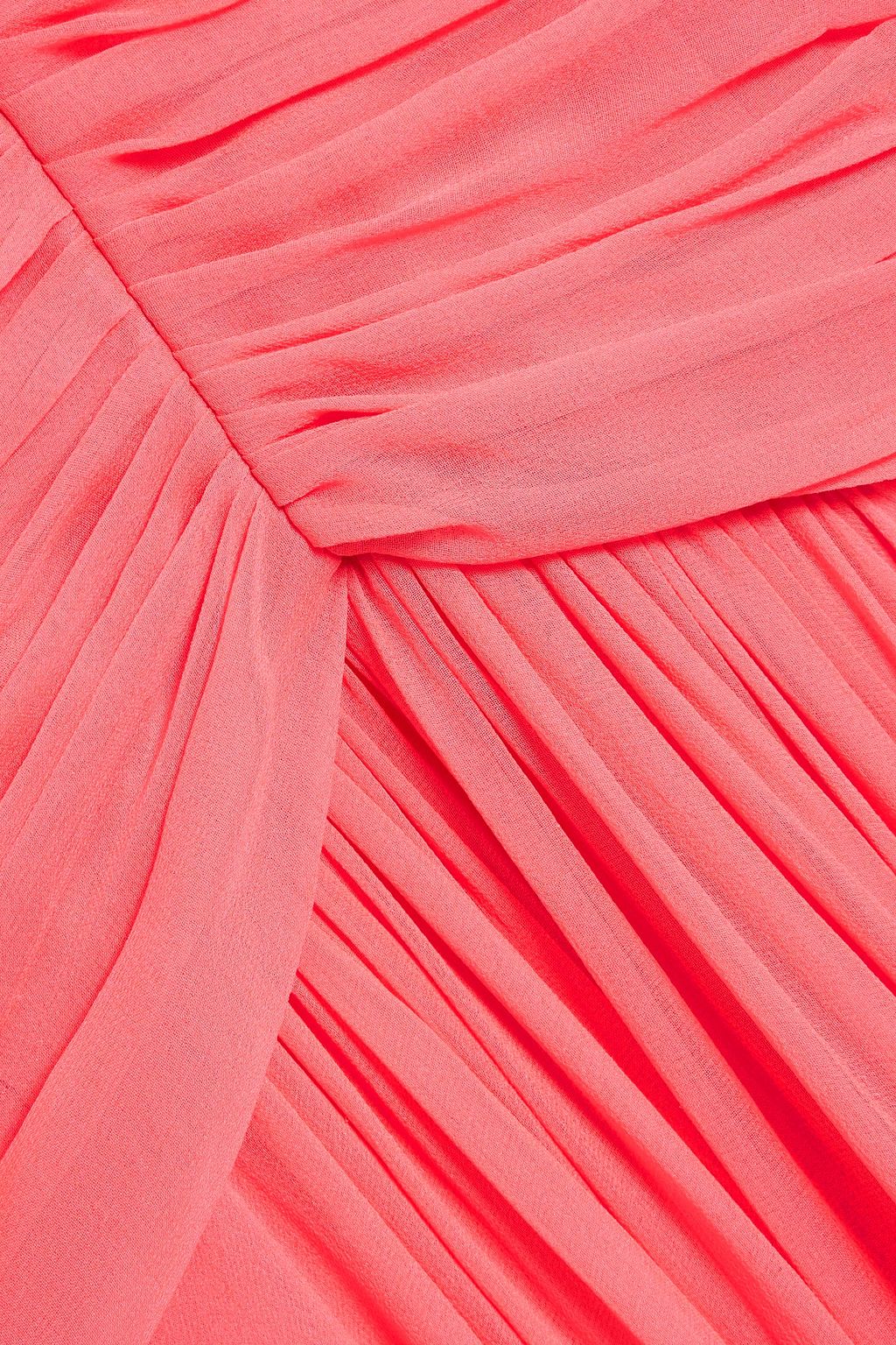 MONIQUE LHUILLIER Ruched silk-chiffon gown