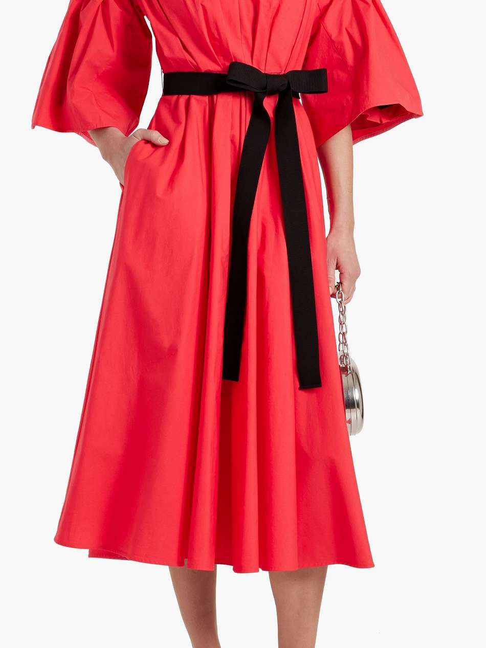 electra woven cotton-poplin midi dress